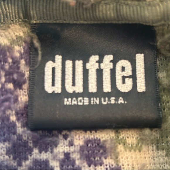 DUFFEL Made in America Long Sleeve Hooded Button Up Grape Print Sweater Small - Picture 8 of 11